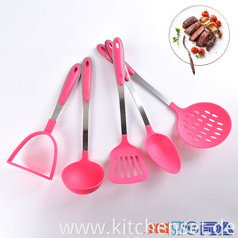 stainless steel kitchen utensil set with stand